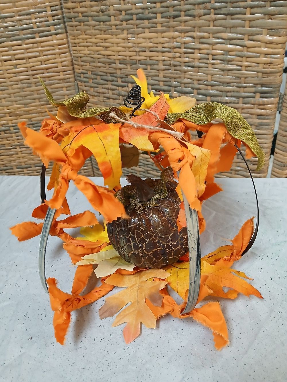 Autumn Orange Decorative Pumpkin Accent - Unbranded